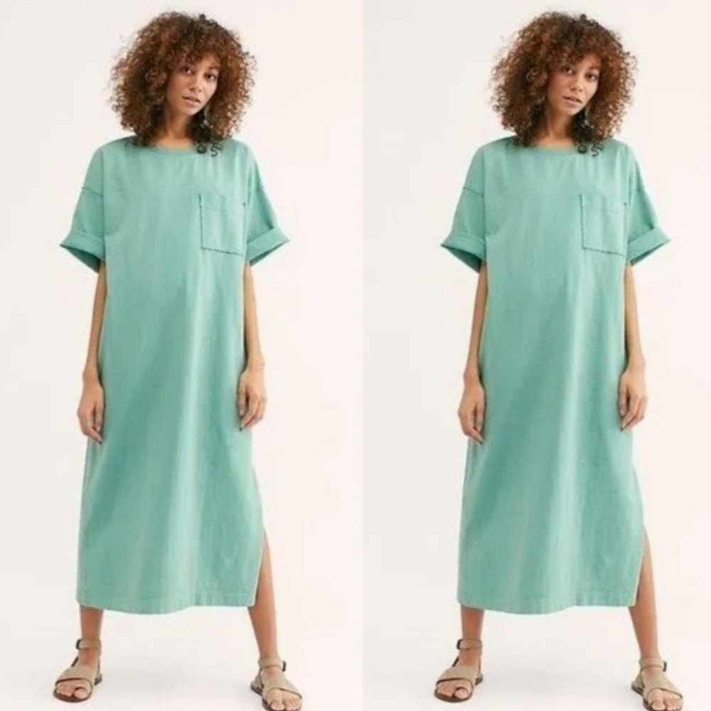 Free People Camilla shirt dress, Sea green